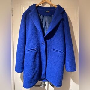 "Made In Italy" Lightweight Bright Royal Blue Wool Blend Coat